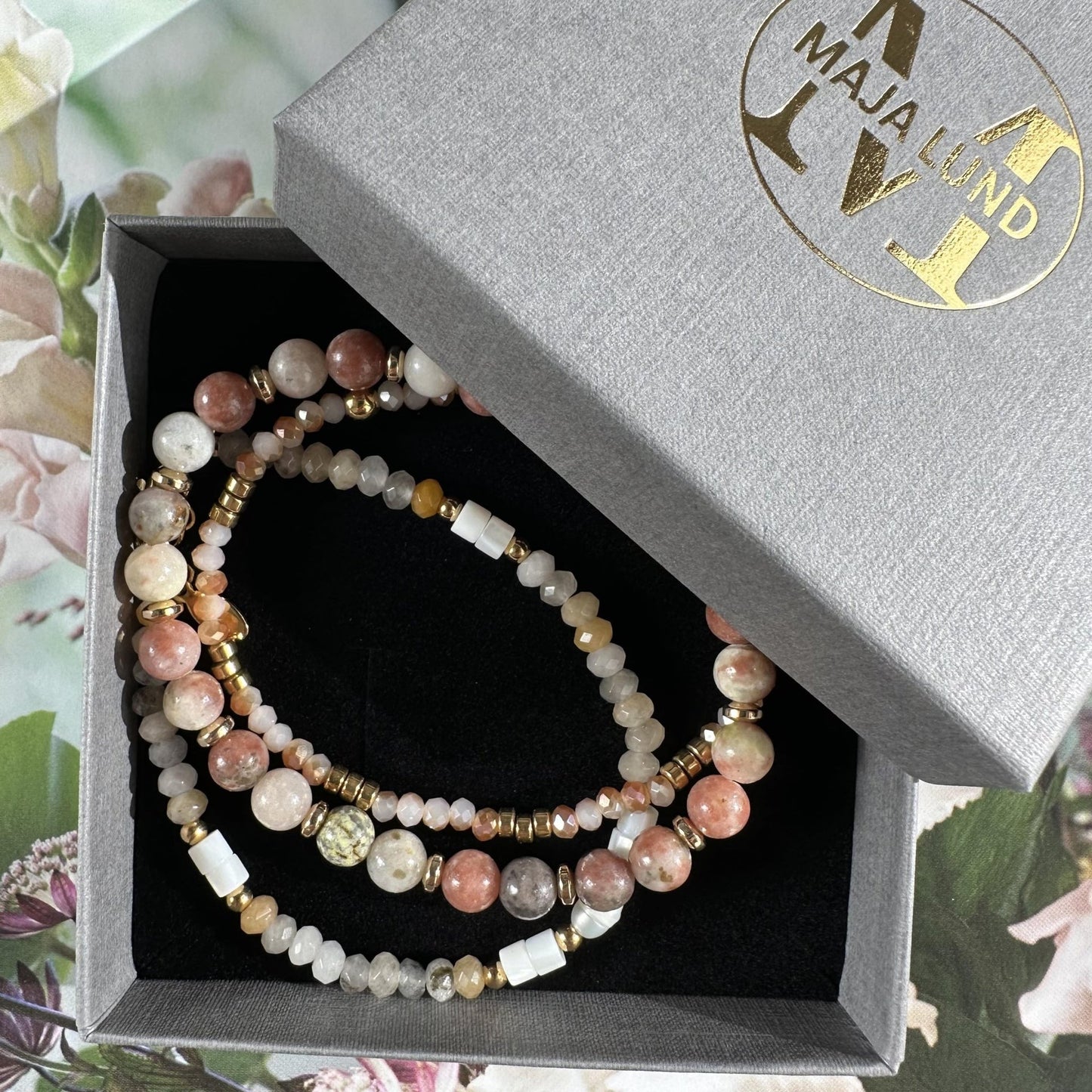 Armbånd GISELE Natur - Sæt med 3 stk - VIAMAJA.DK