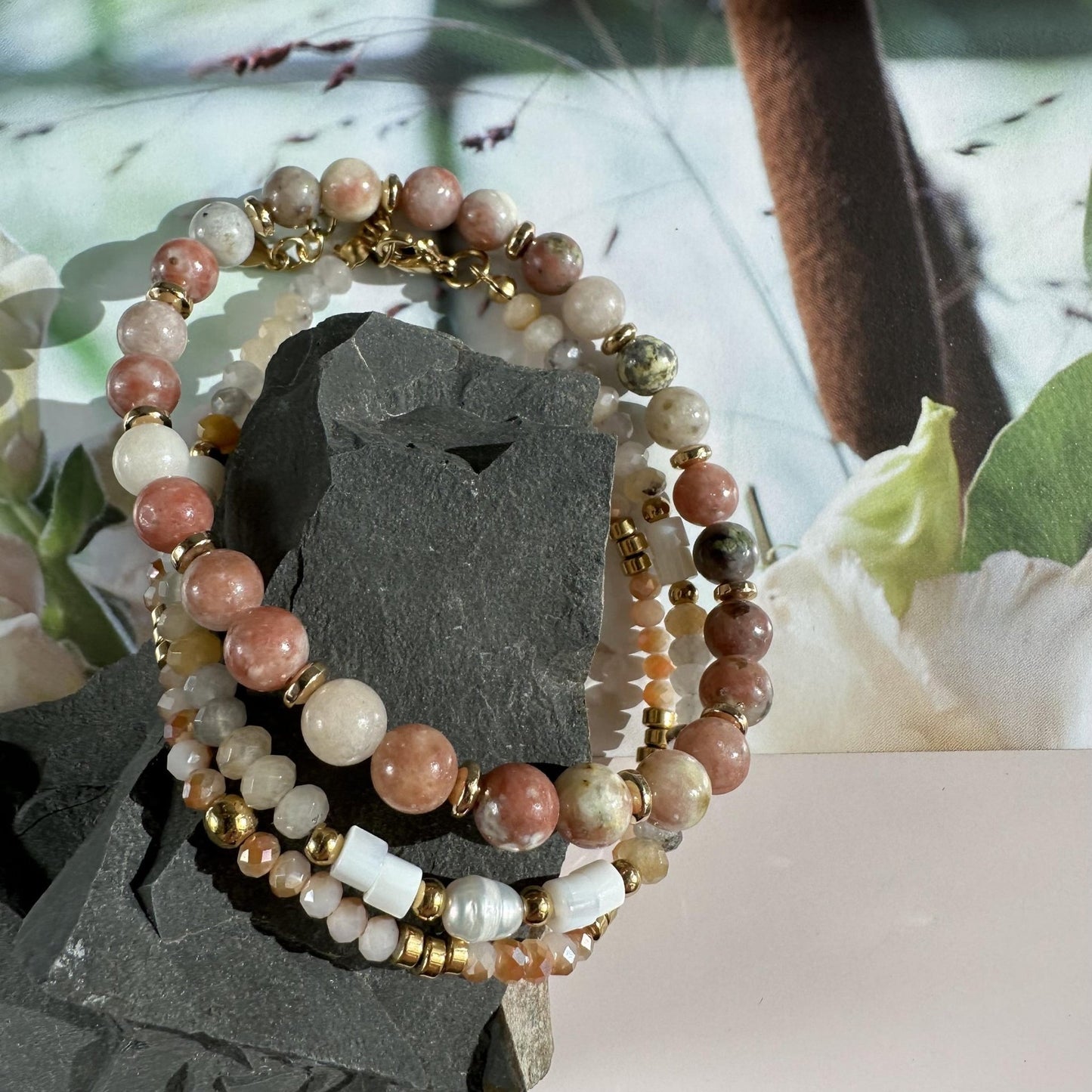 Armbånd GISELE Natur - Sæt med 3 stk - VIAMAJA.DK