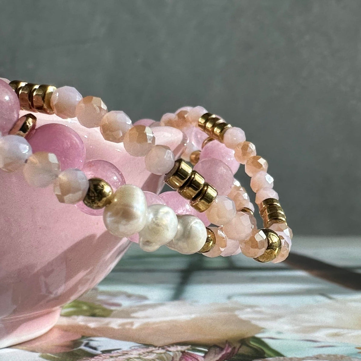 Armbånd GISELE Rose – Sæt med 3 stk - VIAMAJA.DK