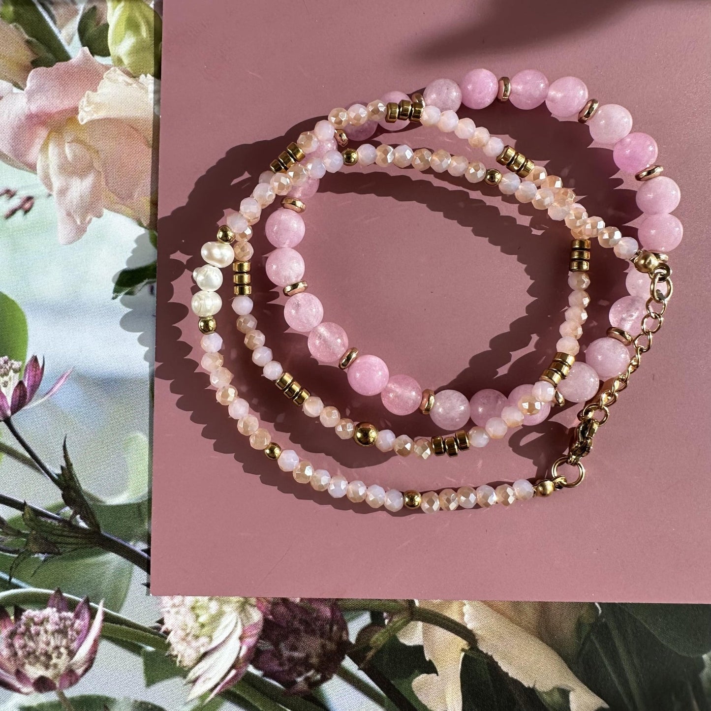 Armbånd GISELE Rose – Sæt med 3 stk - VIAMAJA.DK