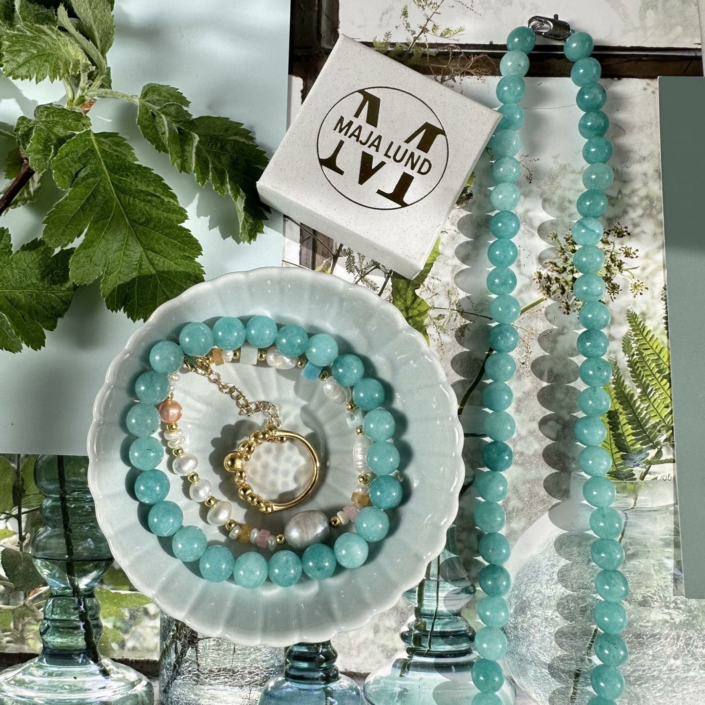 Armbånd Mary Aqua - VIAMAJA.DK