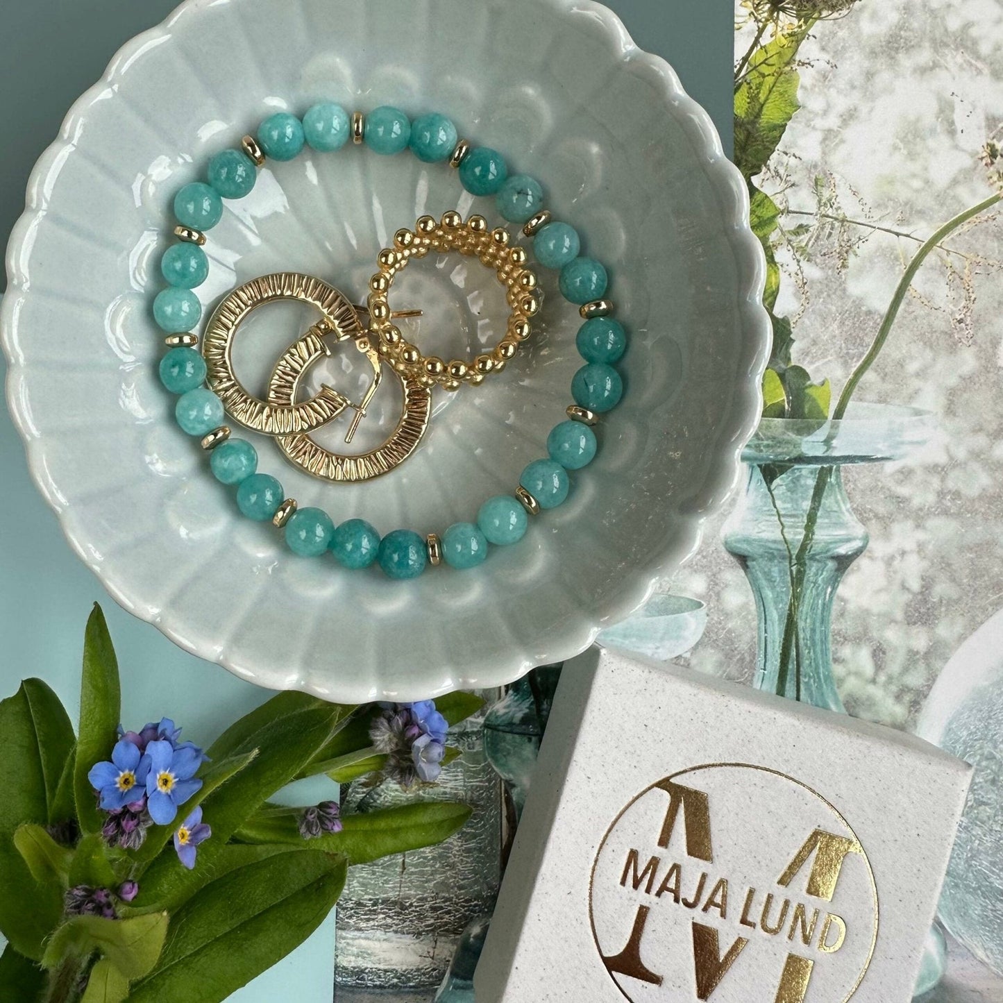 Armbånd Mollie Aqua grøn - VIAMAJA.DK