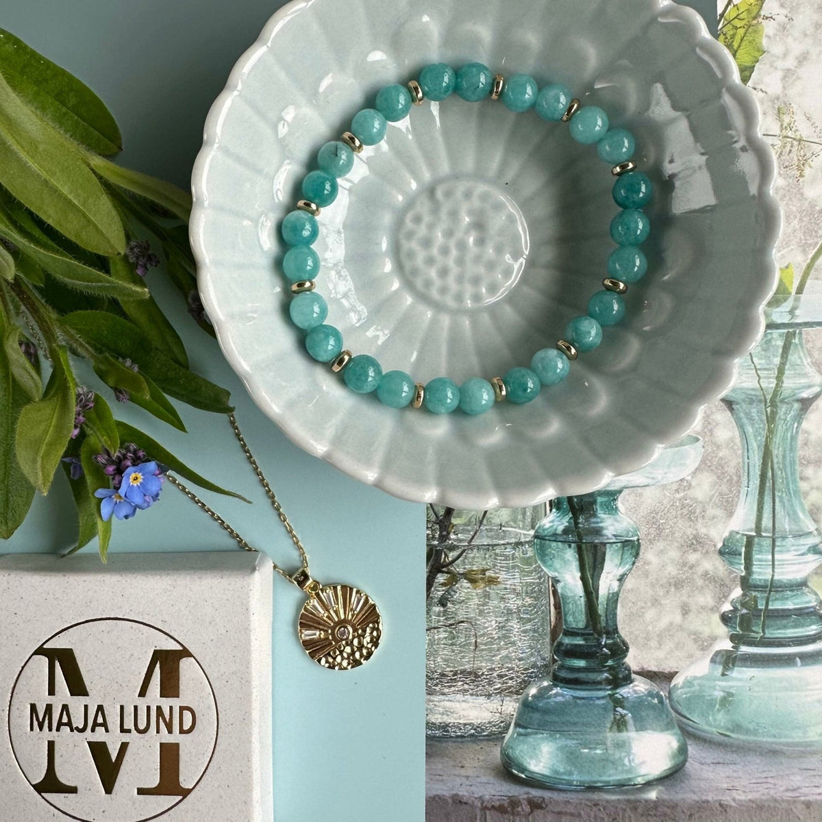 Armbånd Mollie Aqua grøn - VIAMAJA.DK