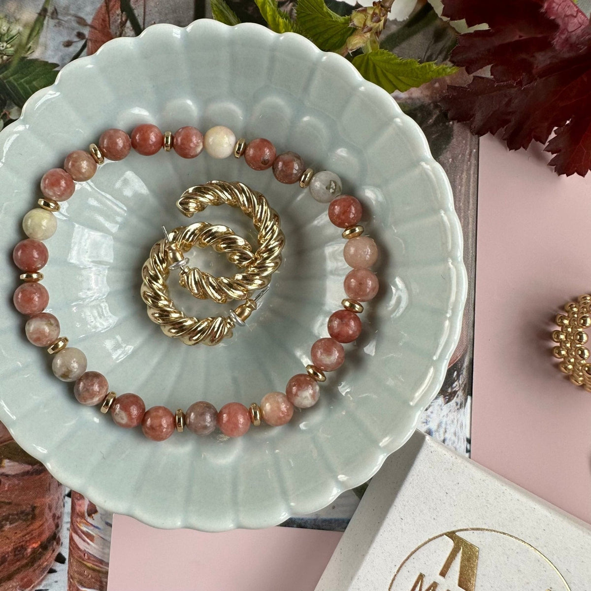Armbånd Mollie Natur / Rose - VIAMAJA.DK
