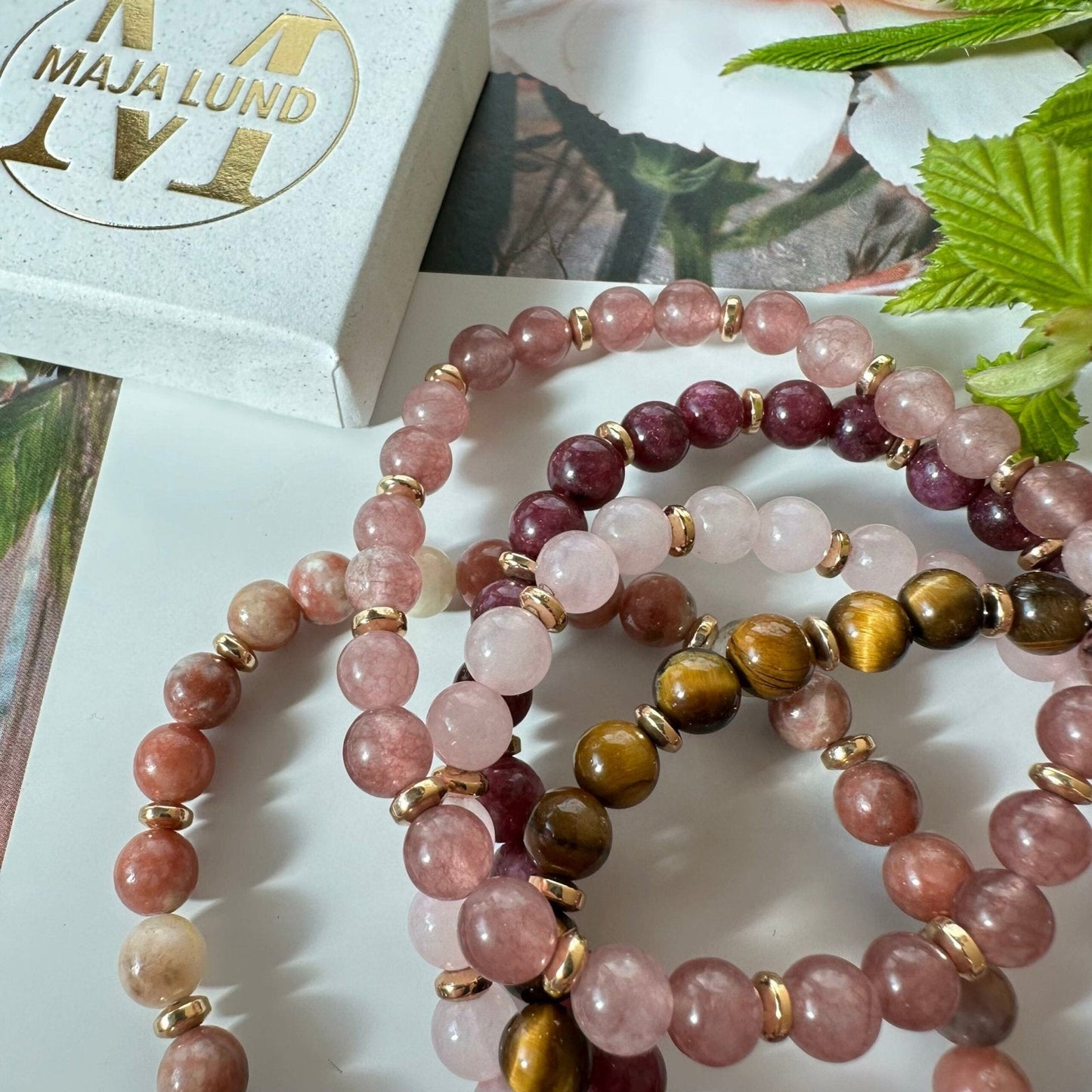 Armbånd Mollie – Natur / Rose mix - VIAMAJA.DK