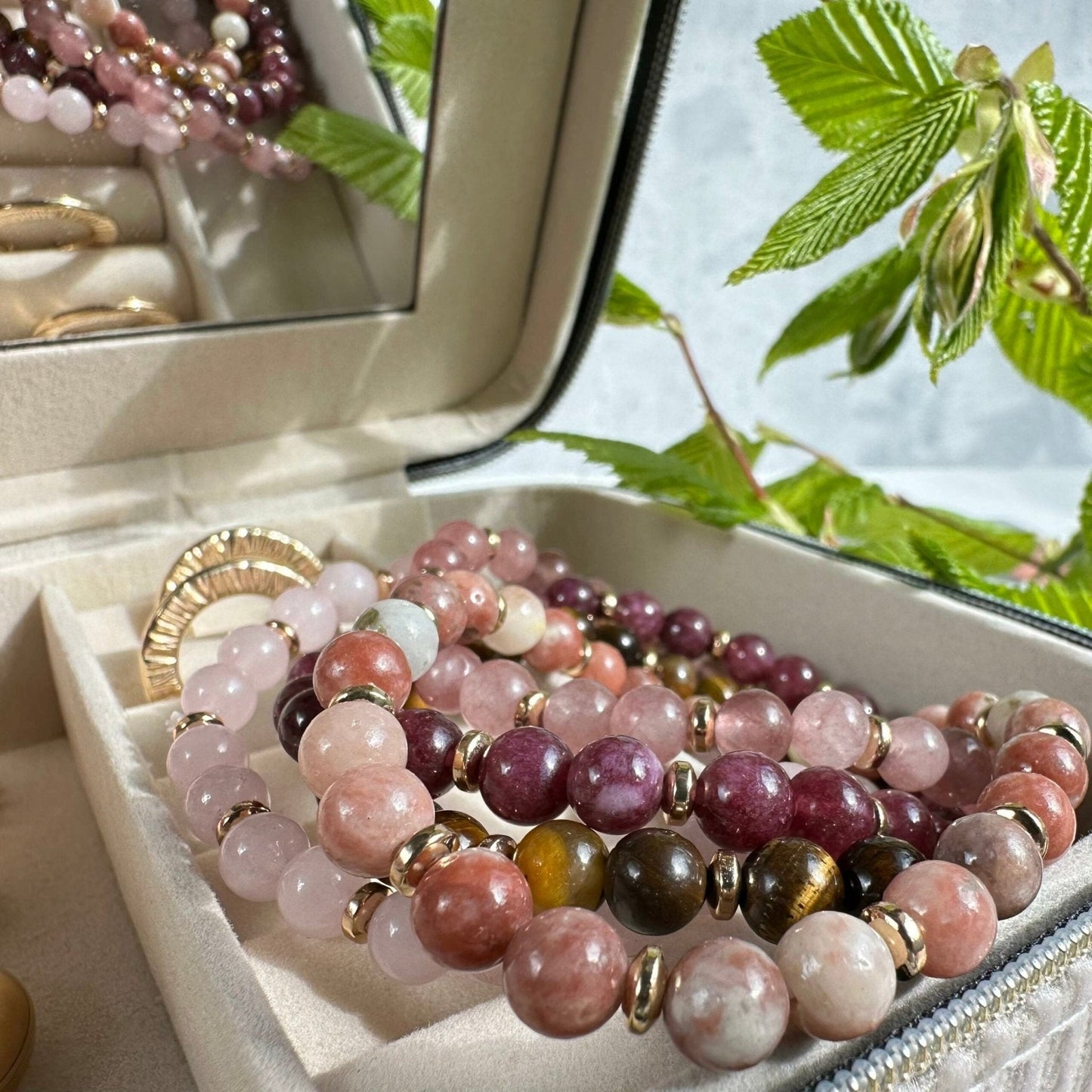 Armbånd Mollie – Natur / Rose mix - VIAMAJA.DK