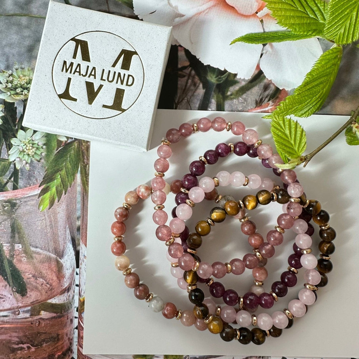 Armbånd Mollie – Natur / Rose mix - VIAMAJA.DK