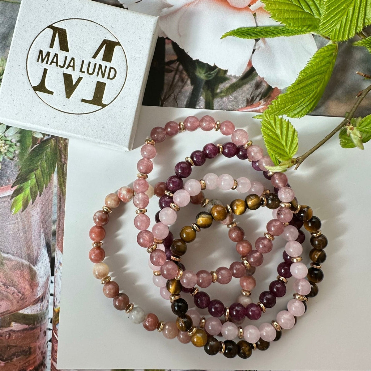 Armbånd Mollie – Natur / Rose mix - VIAMAJA.DK