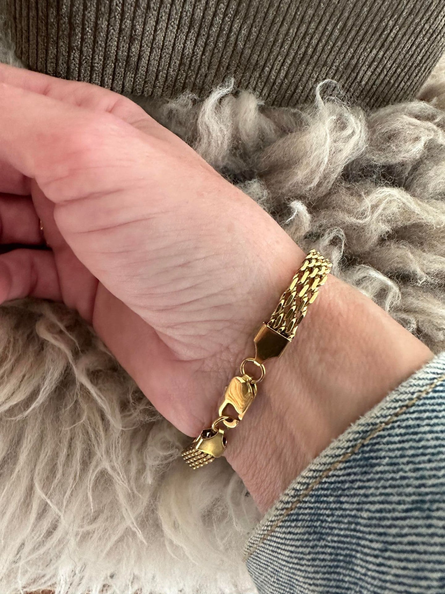 Armbånd Nelly forgyldt 17cm - Vandfast - VIAMAJA.DK
