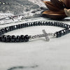 Armband Nikki hematit - Sterlingsilver kors