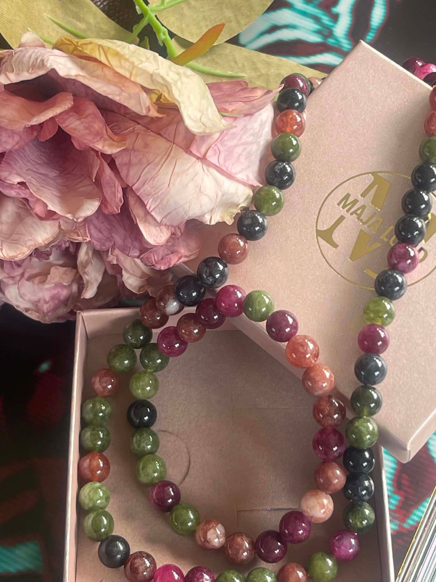 Halsband Mary Emerald/Berry Mix