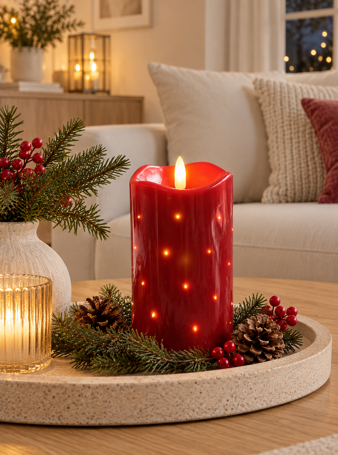 LED Blockljus JUL TWINKLE - 12,5 cm