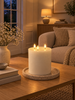 LED-blockljus med 3 vekar - Whisper white
