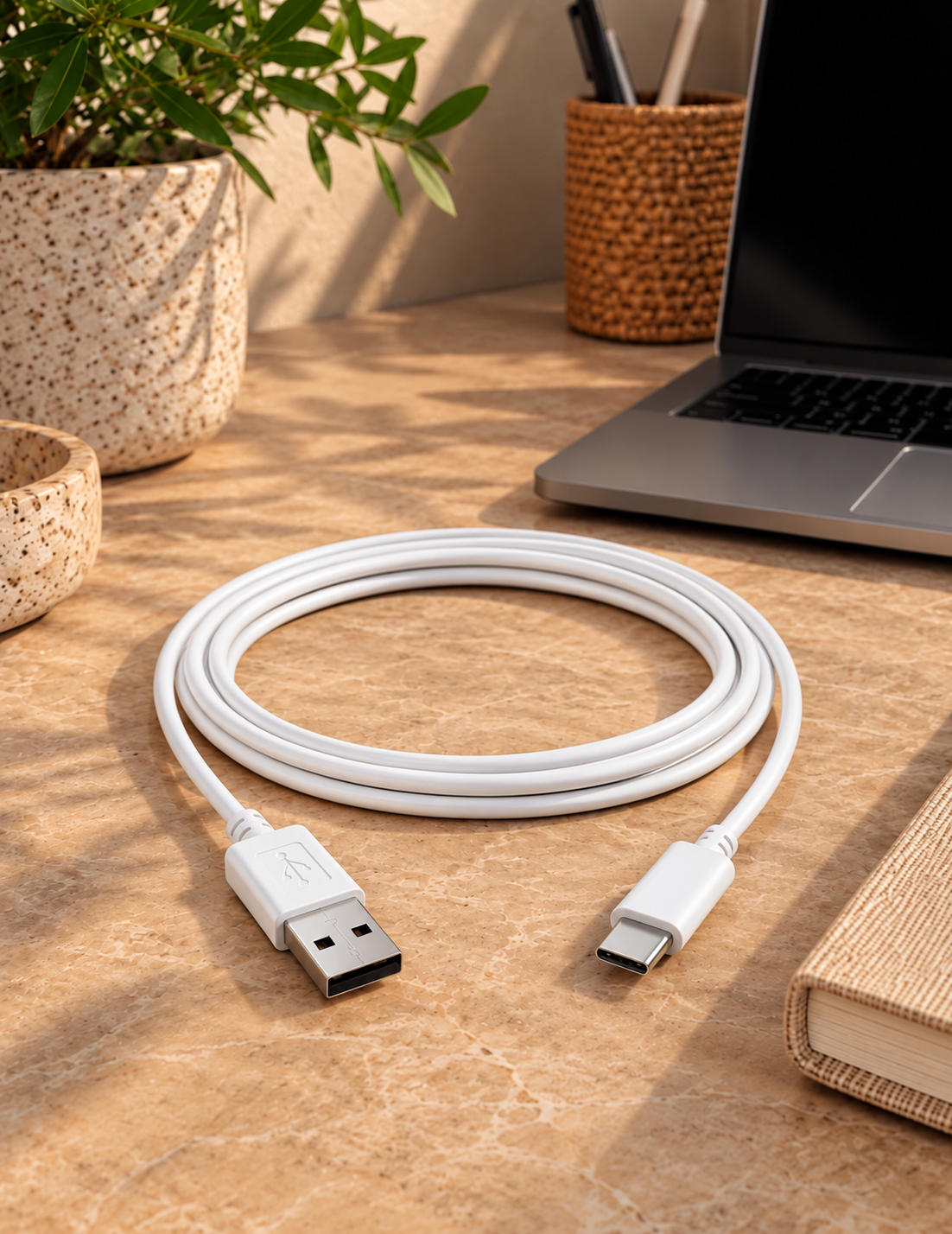Laddningskabel USB-C till USB-A – 2 m vit