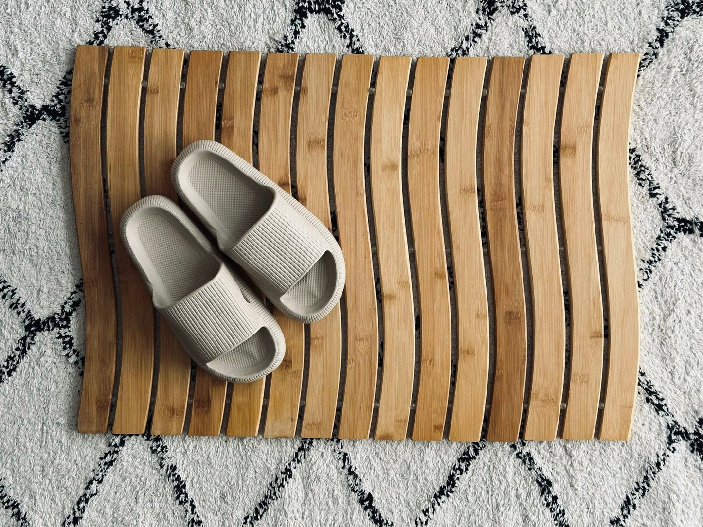 Bademåtte bølge - Bambus - VIAMAJA.DK