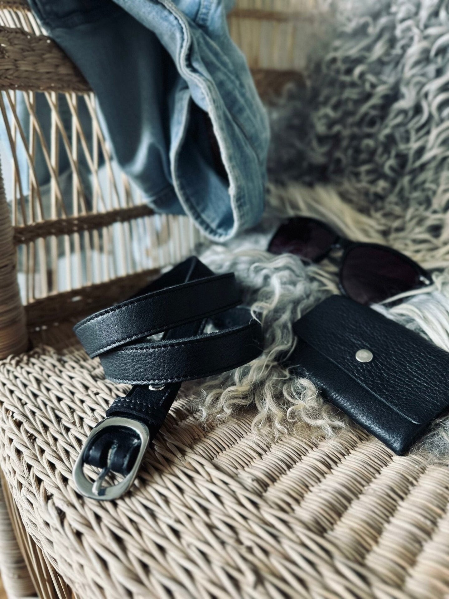 Bælte Aura black – 95 cm - VIAMAJA.DK