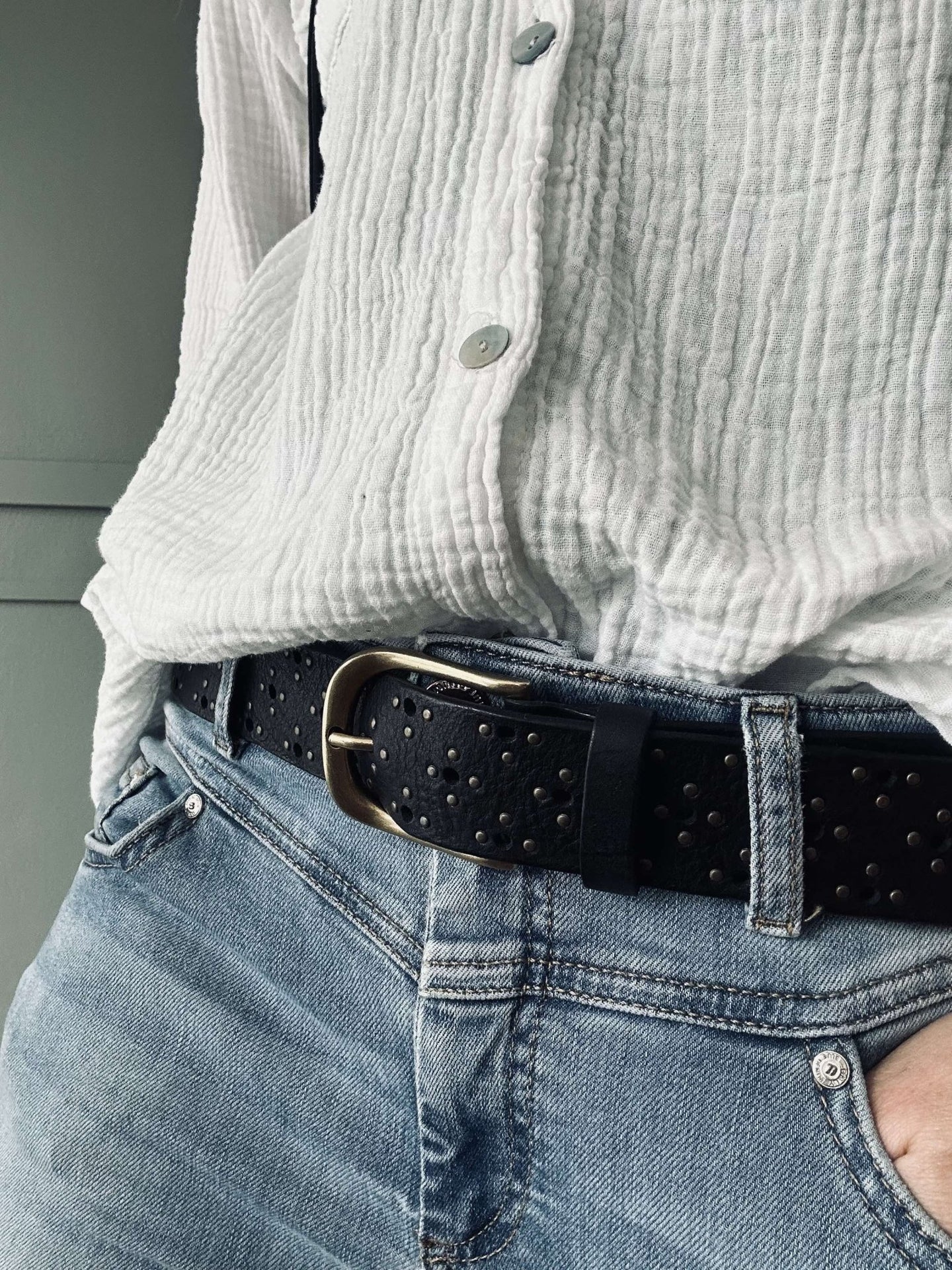 Bælte black leather - VIAMAJA.DK