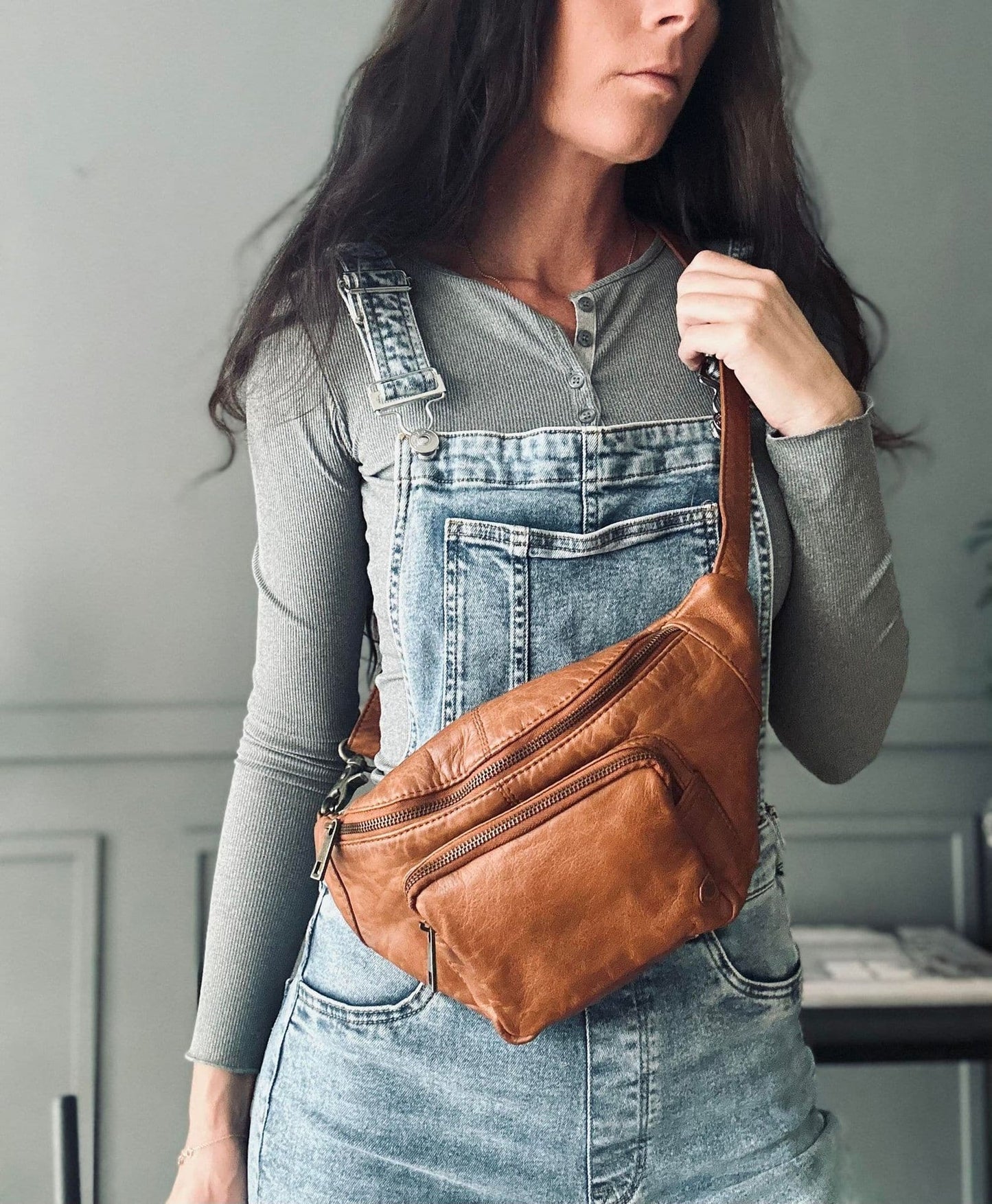 Bæltetaske CLASSY - Cognac - VIAMAJA.DK