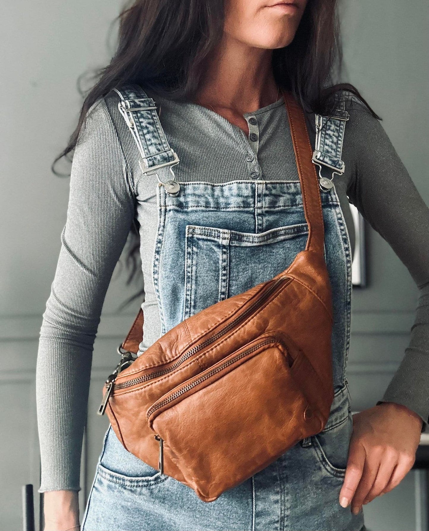 Bæltetaske CLASSY - Cognac - VIAMAJA.DK