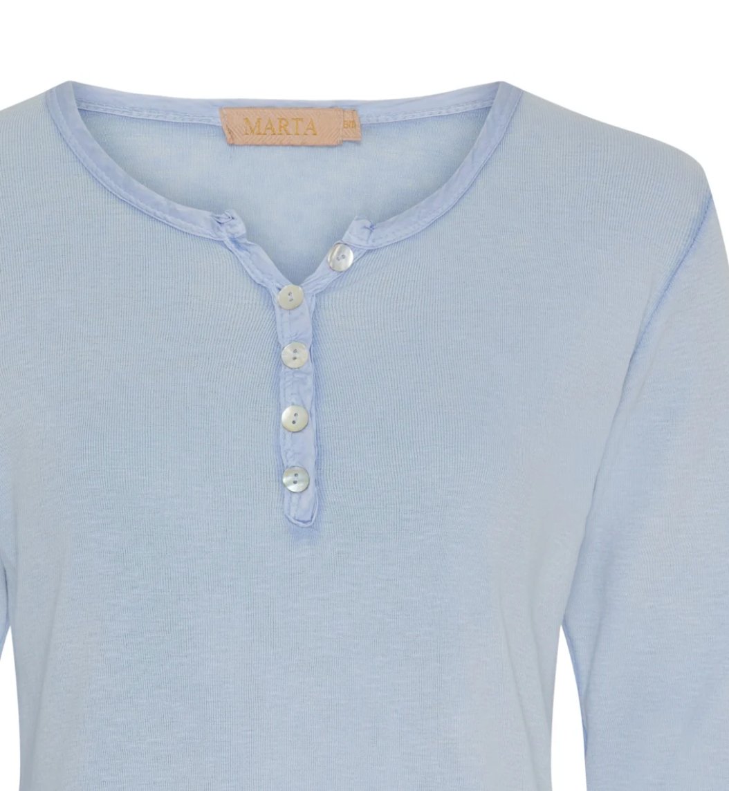 Basis bluse med knapper - Blue - VIAMAJA.DK