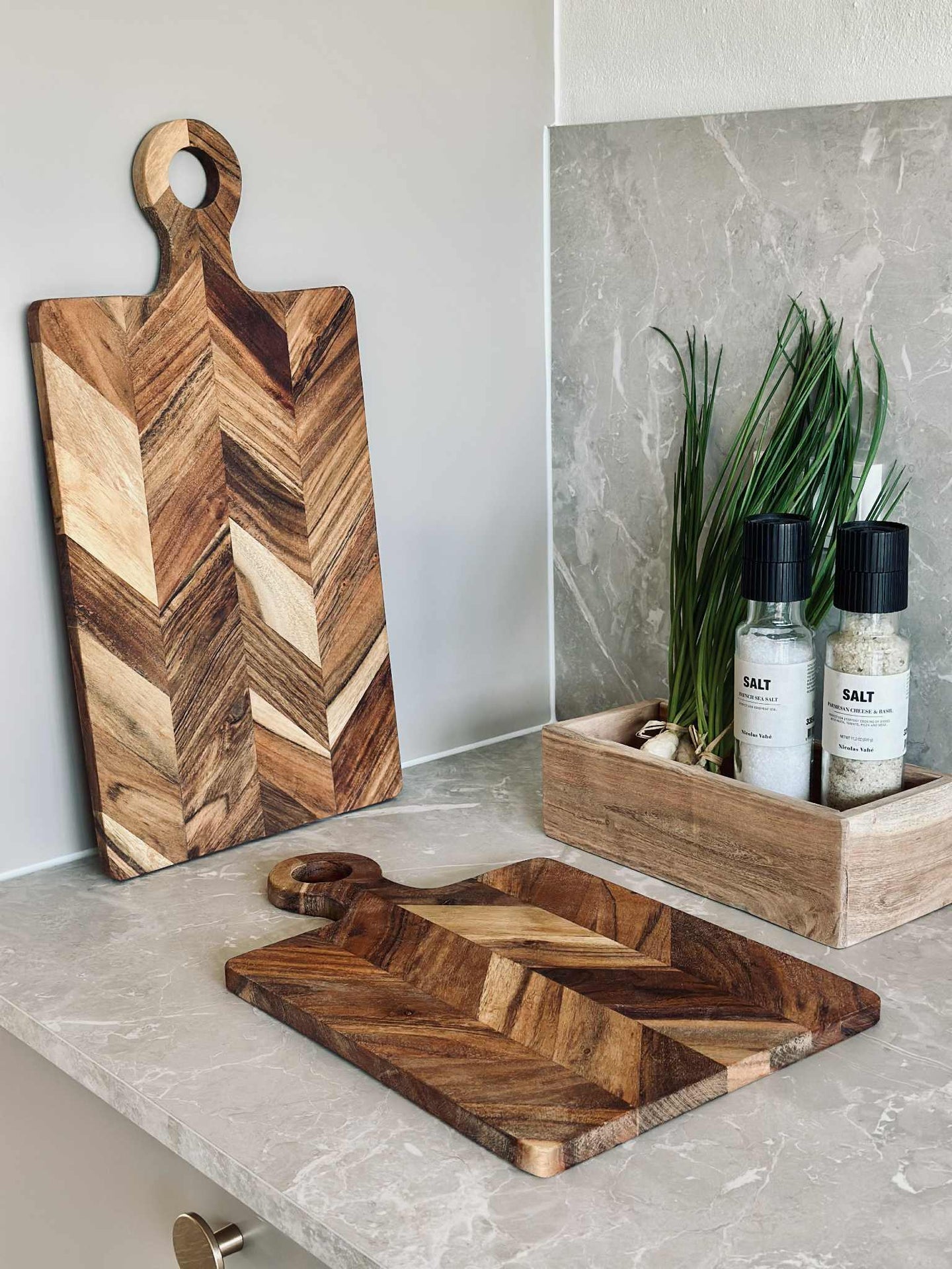 Skärbräda Fiskbensmönster - 40cm