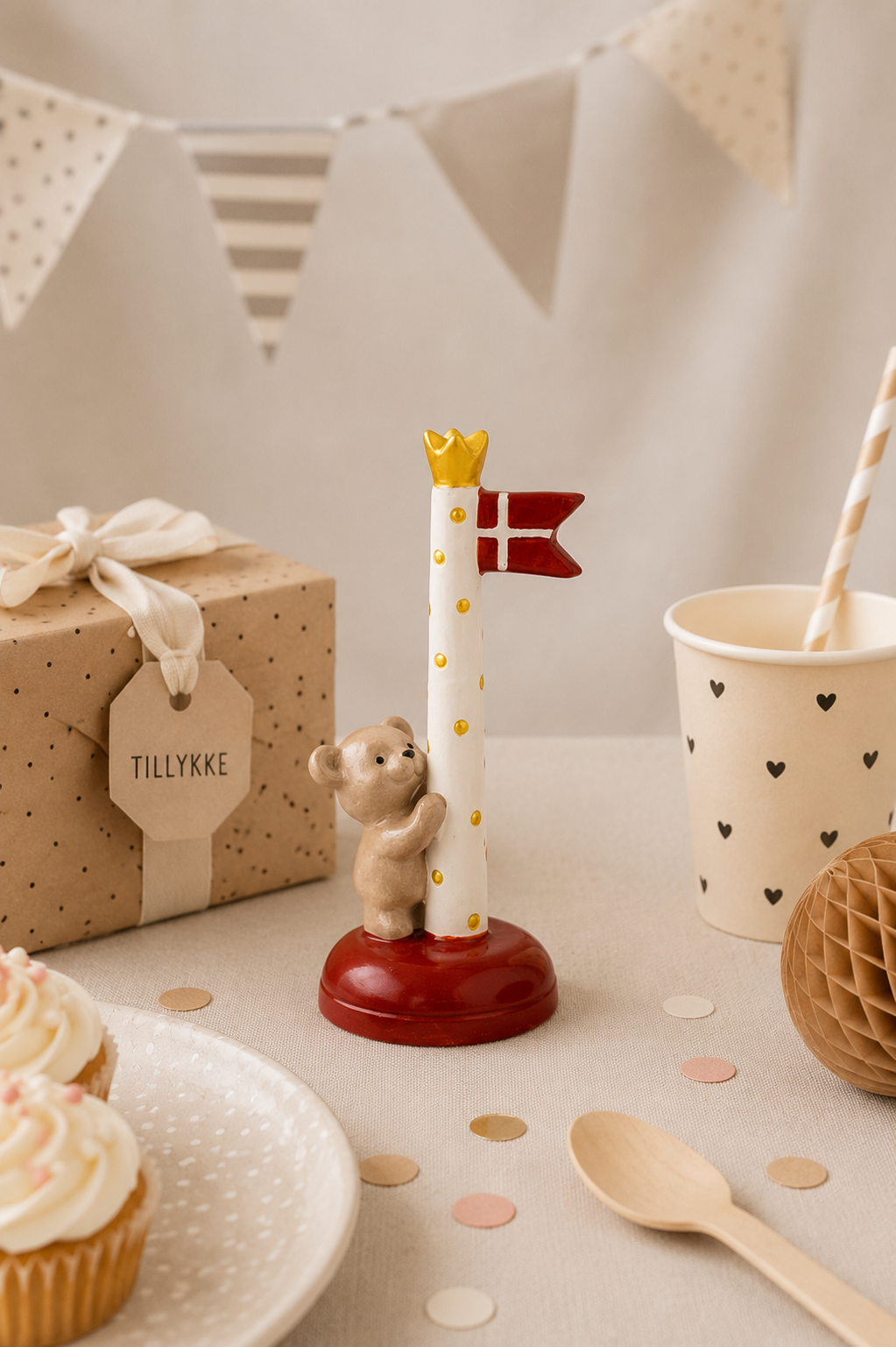 Flagga keramik – Bamse 14 cm