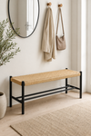 Bänk bok Svart / natur - 120 cm