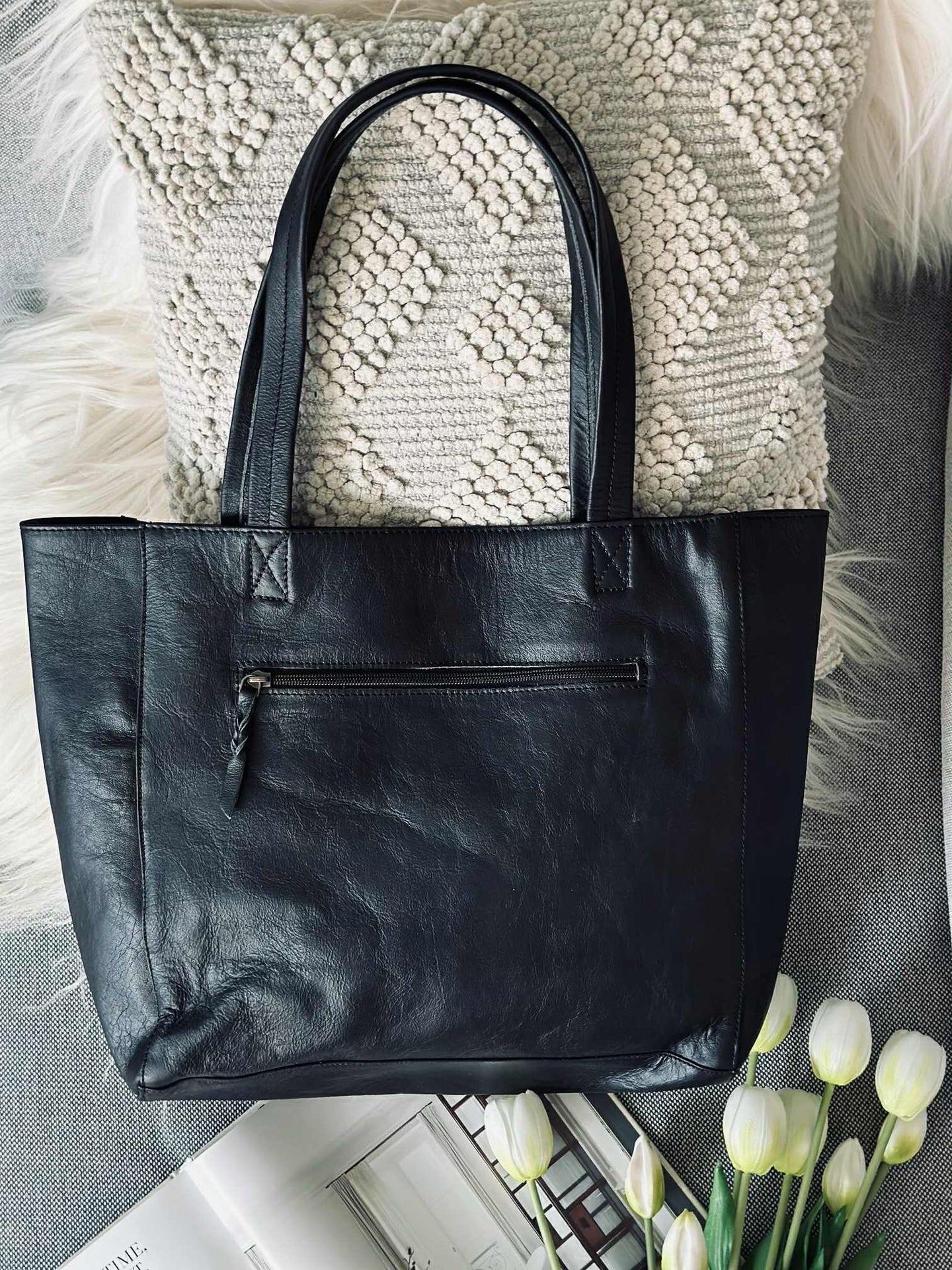 Shopper Anna - Svart läder