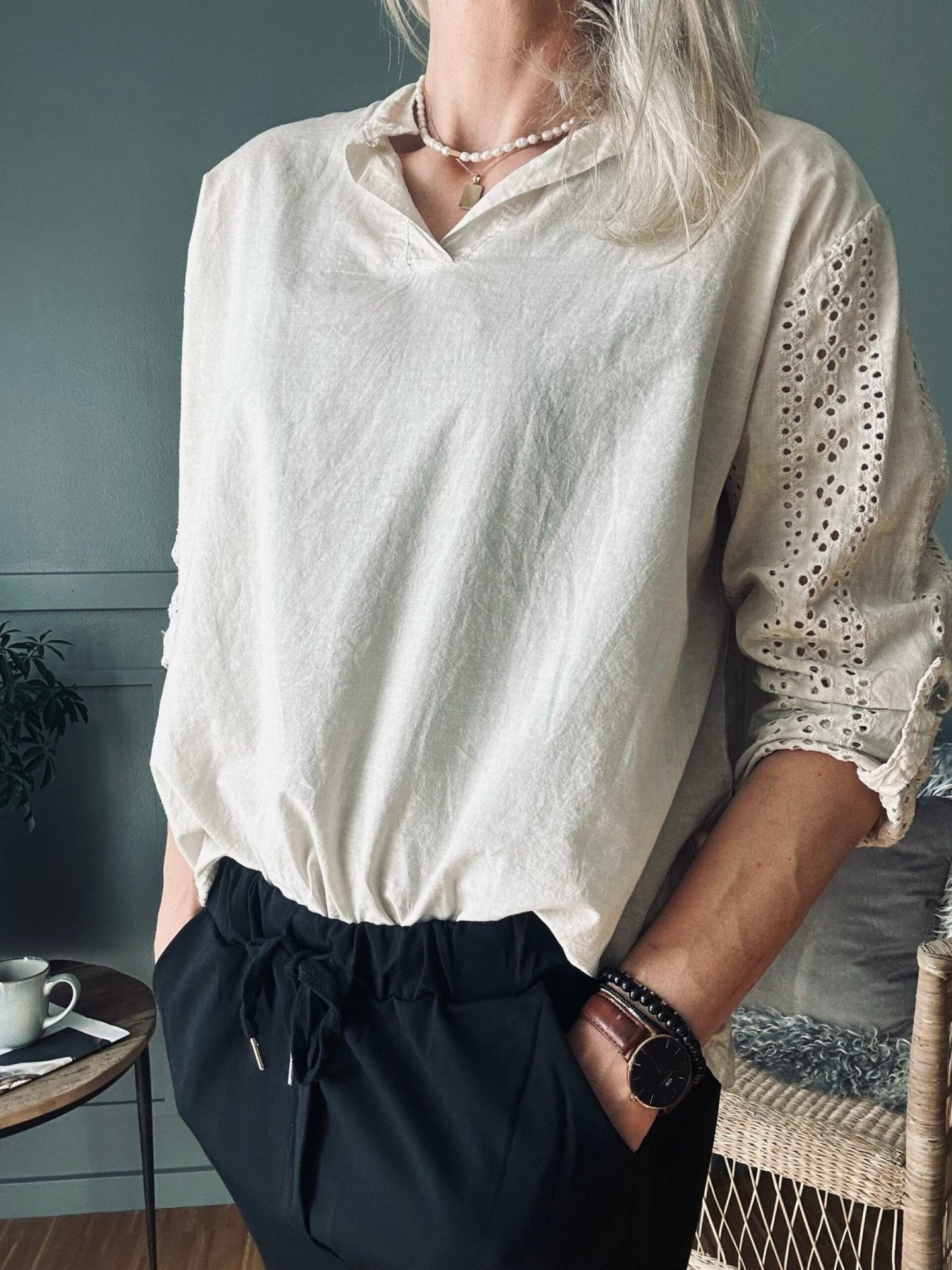 Bluse – Beige Cold Wash - VIAMAJA.DK