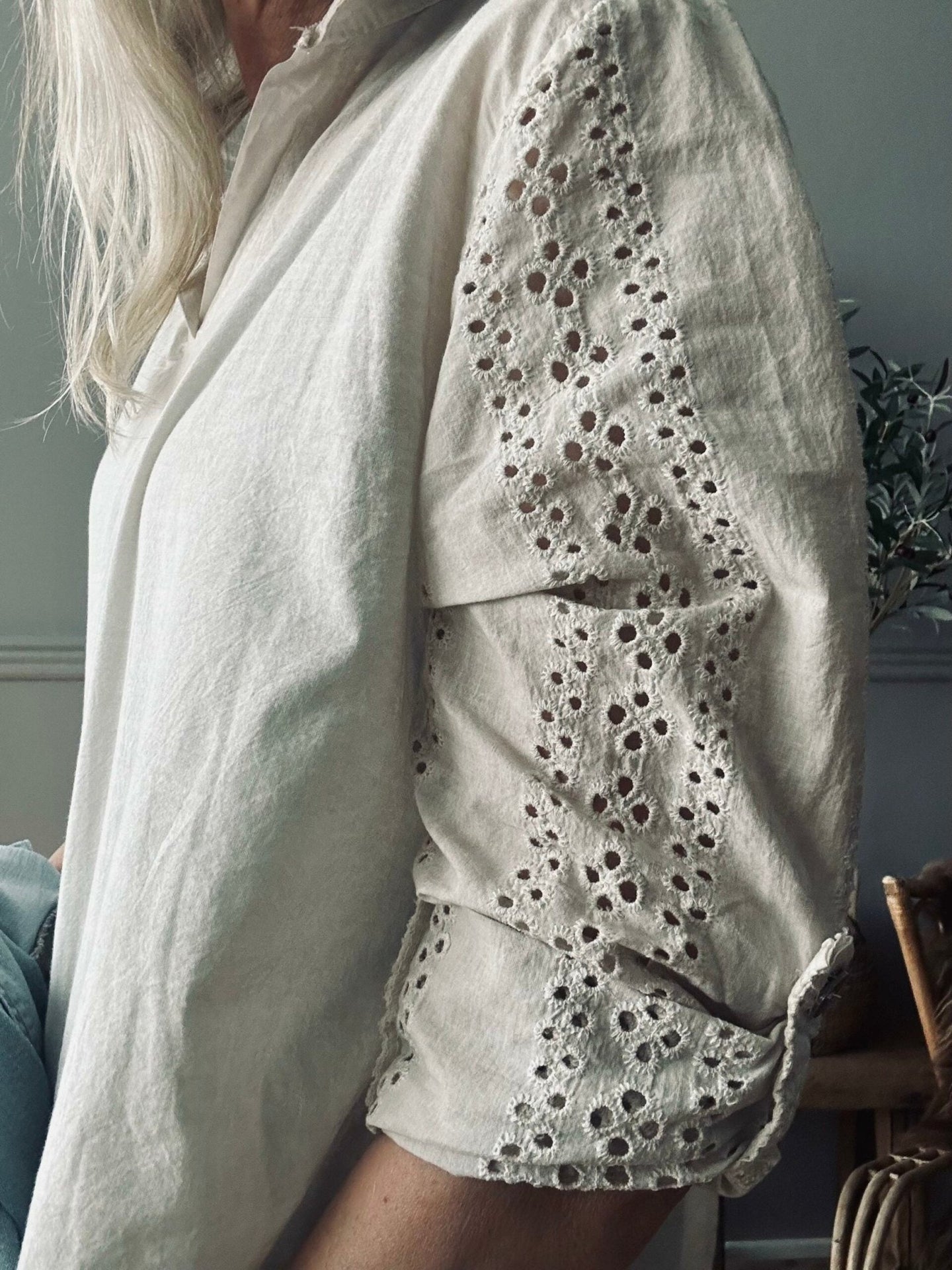 Bluse – Beige Cold Wash - VIAMAJA.DK