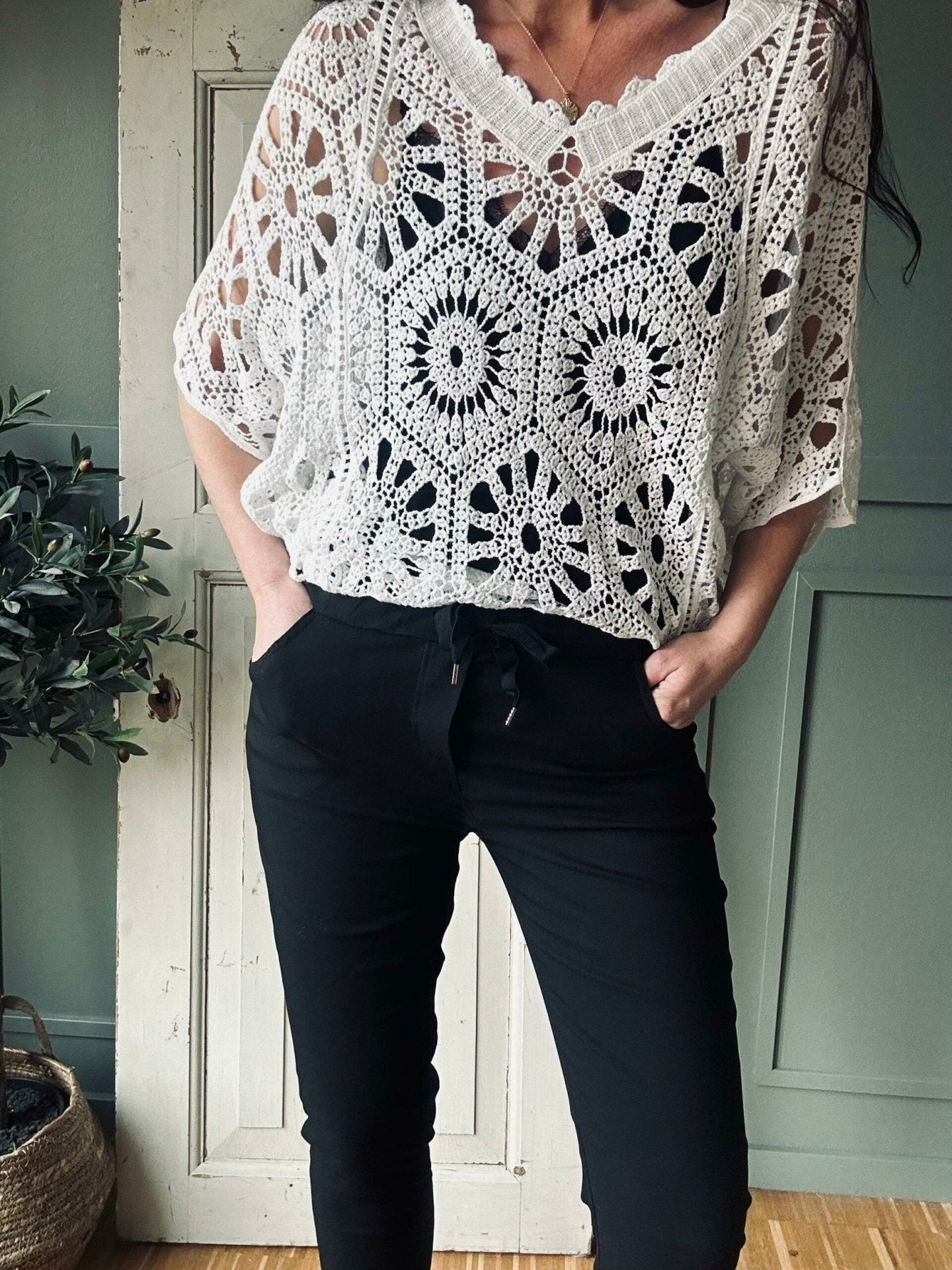 Bluse bohème strik - VIAMAJA.DK