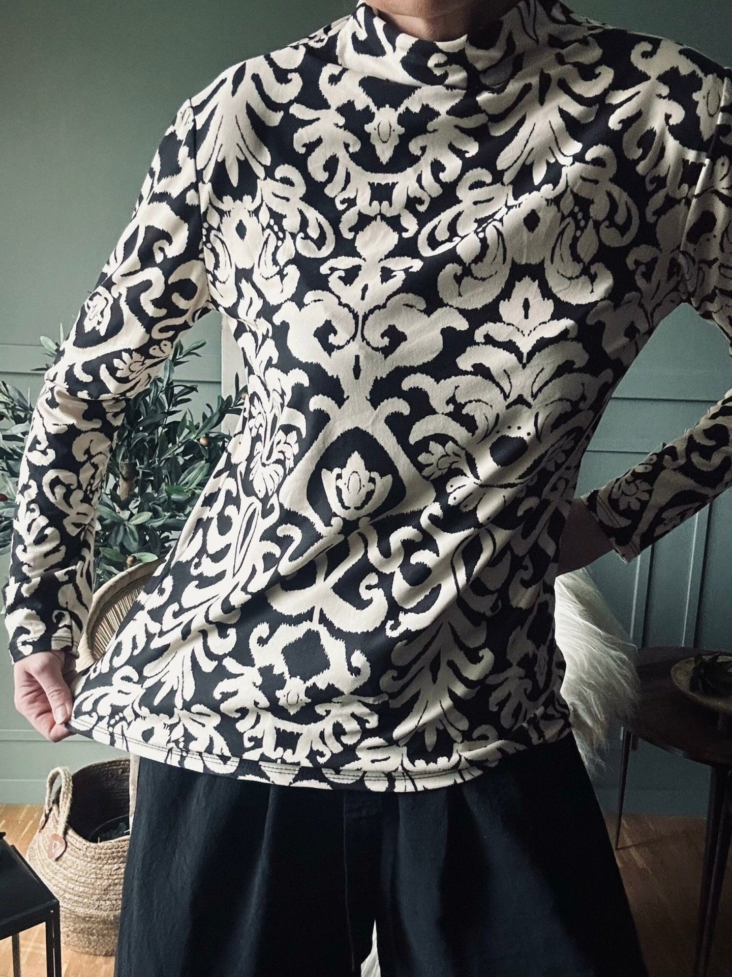 Bluse m. Mønster – Ultra blød - VIAMAJA.DK