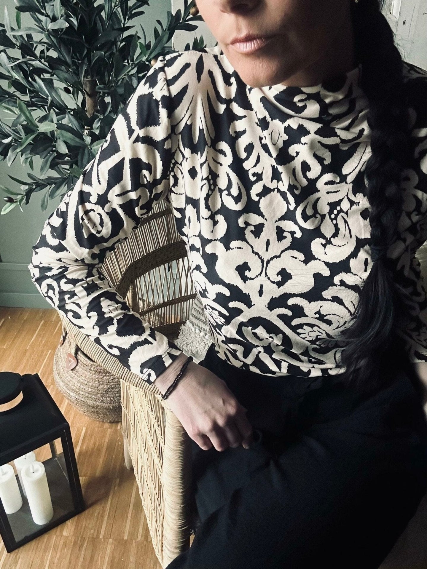 Bluse m. Mønster – Ultra blød - VIAMAJA.DK