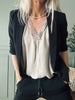 Blus med spets – Beige oversize
