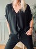 Blus med spets – Black oversize