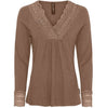Blus med spets – Brown