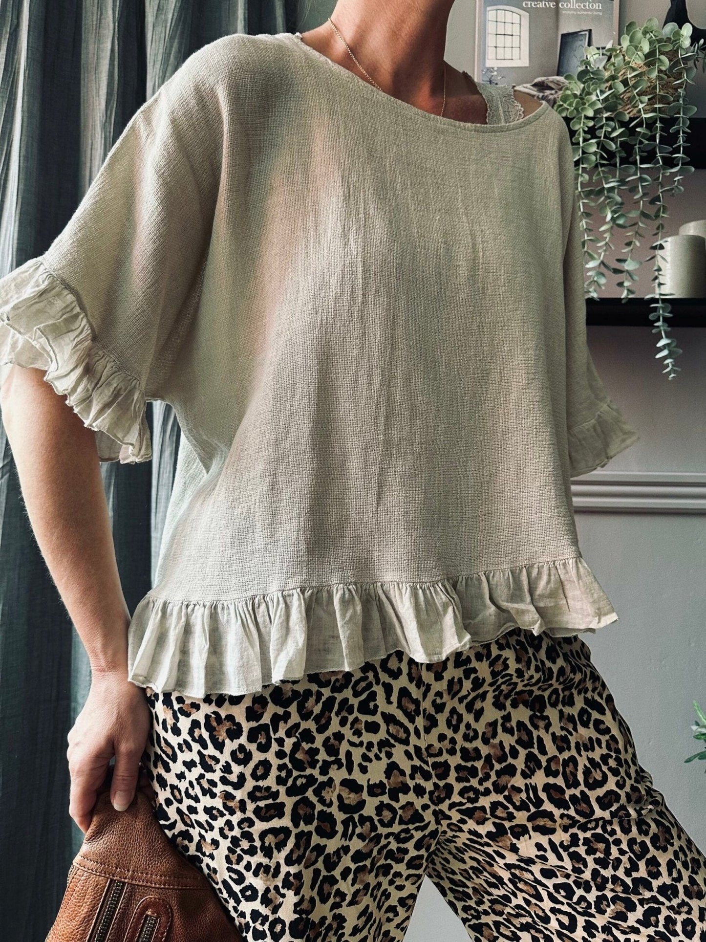 Bluse Olivia hørmix beige - VIAMAJA.DK