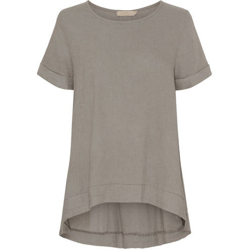 Bluse oversize hør – Fango / beige - VIAMAJA.DK