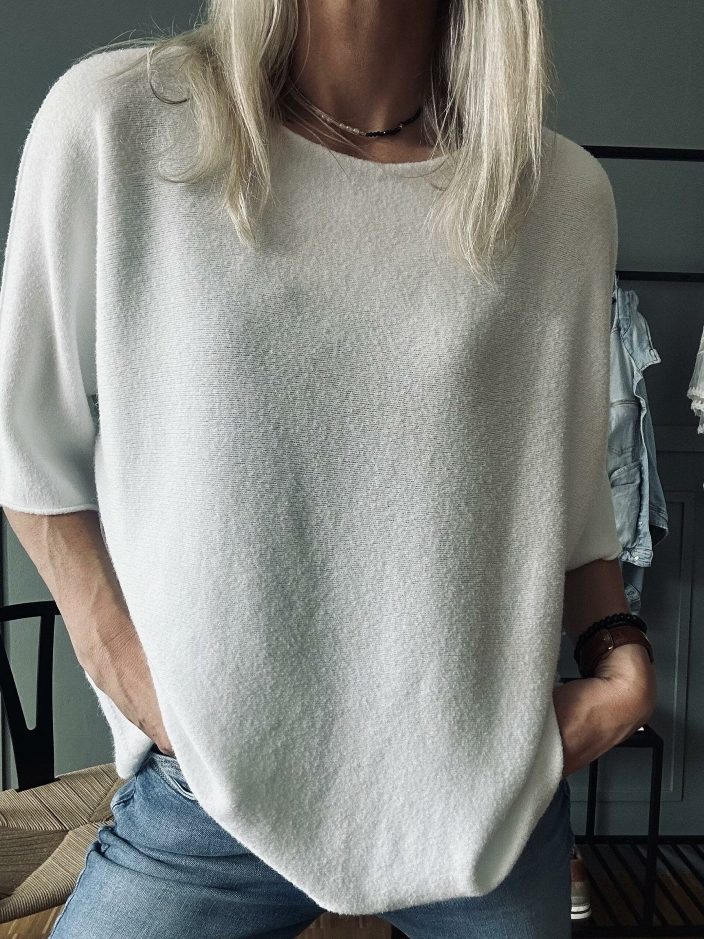 Bluse Sia white – Oversize - VIAMAJA.DK