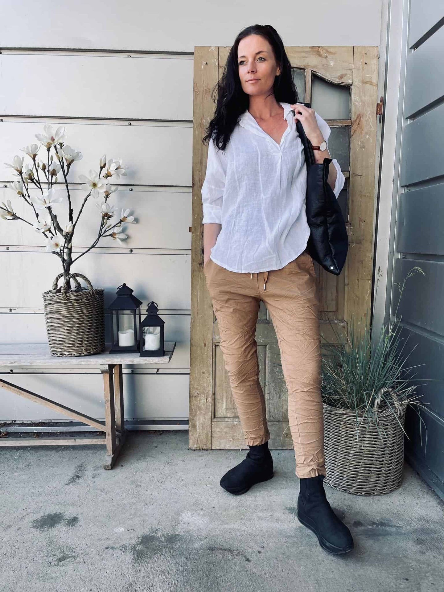 Bluse VIGGA 100% hør - Hvid - VIAMAJA.DK