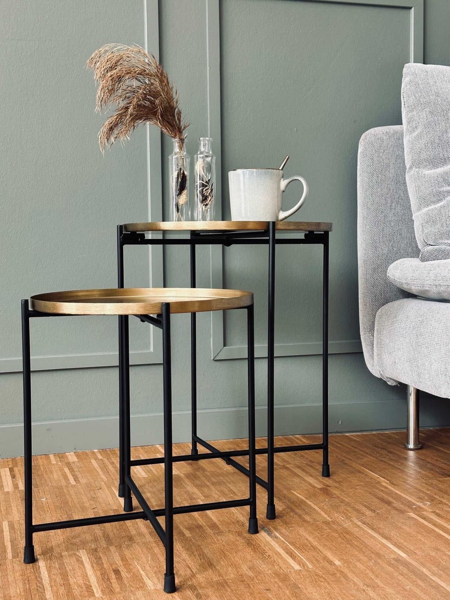 Bord i sort og guld metal – Large - VIAMAJA.DK