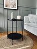 Bord med hylla - Matt svart dia 35cm