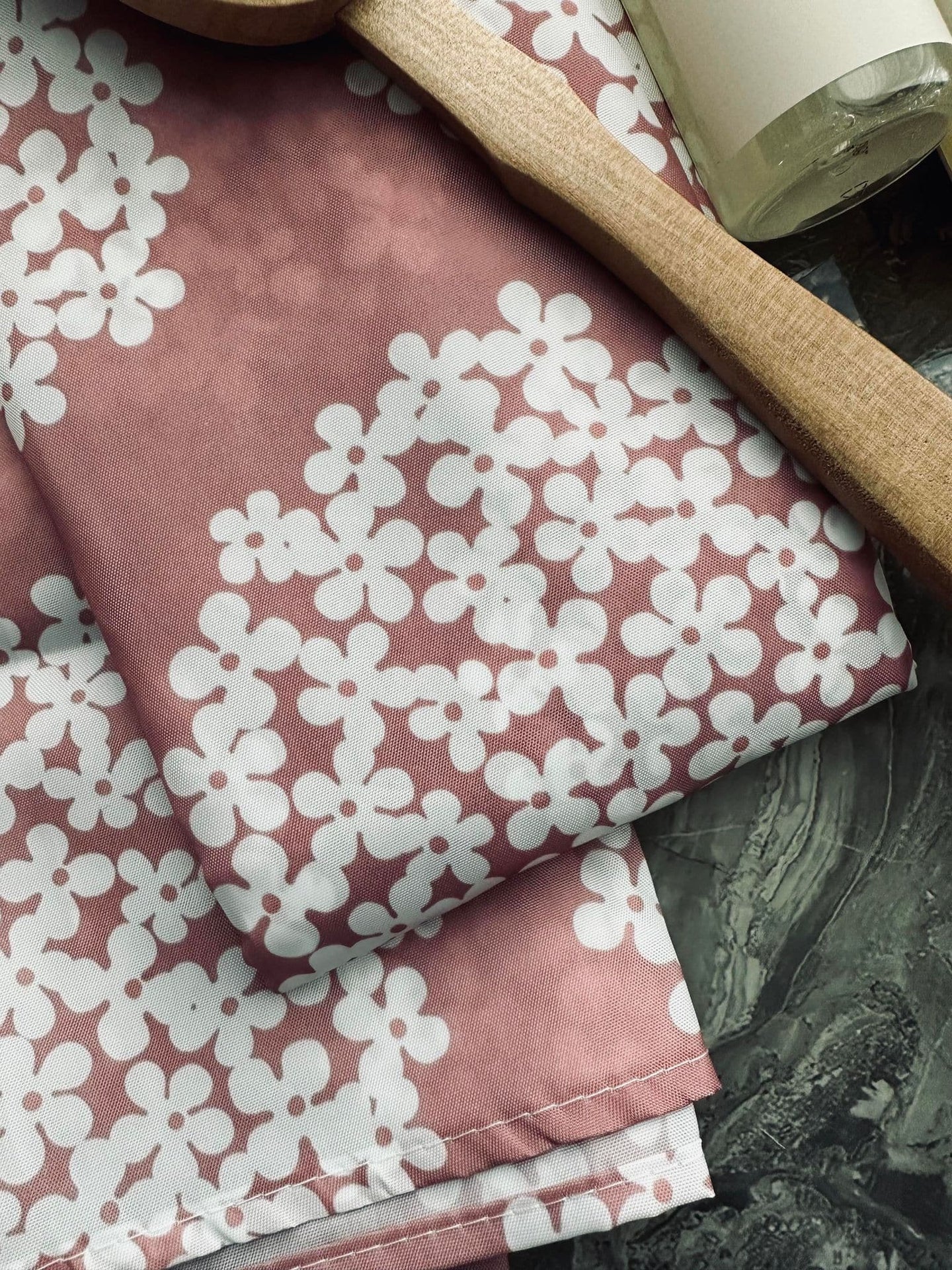 Bruseforhæng - Rosa flower 180x180cm - VIAMAJA.DK