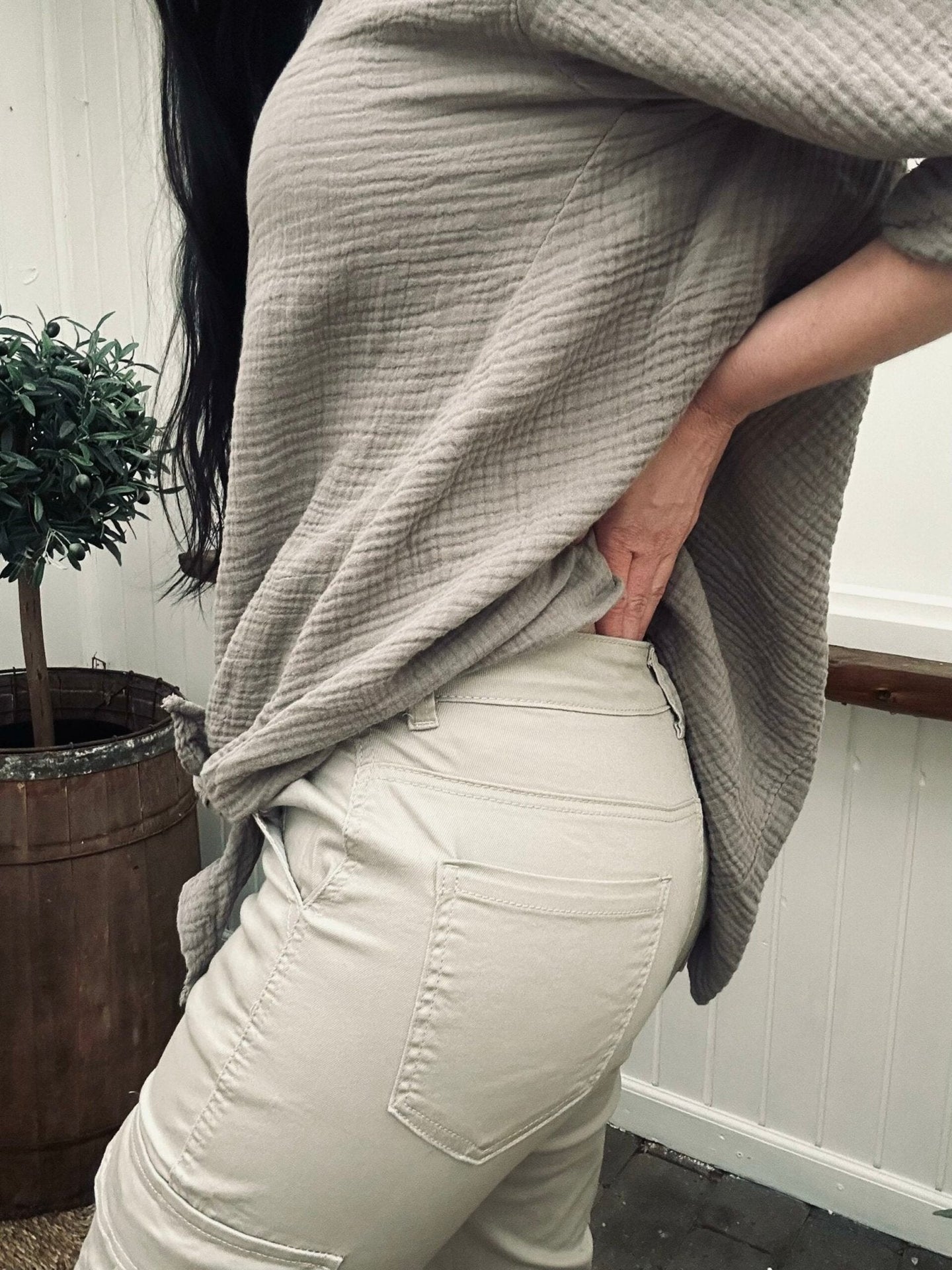 Bukser Cargo beige - VIAMAJA.DK