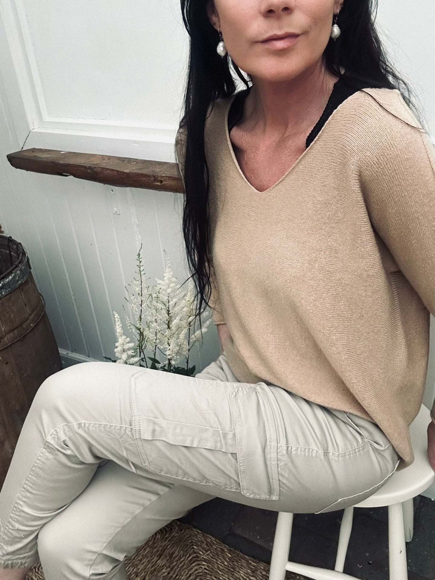 Bukser Cargo beige - VIAMAJA.DK