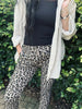 Byxor Leopard med stretch - Taupe