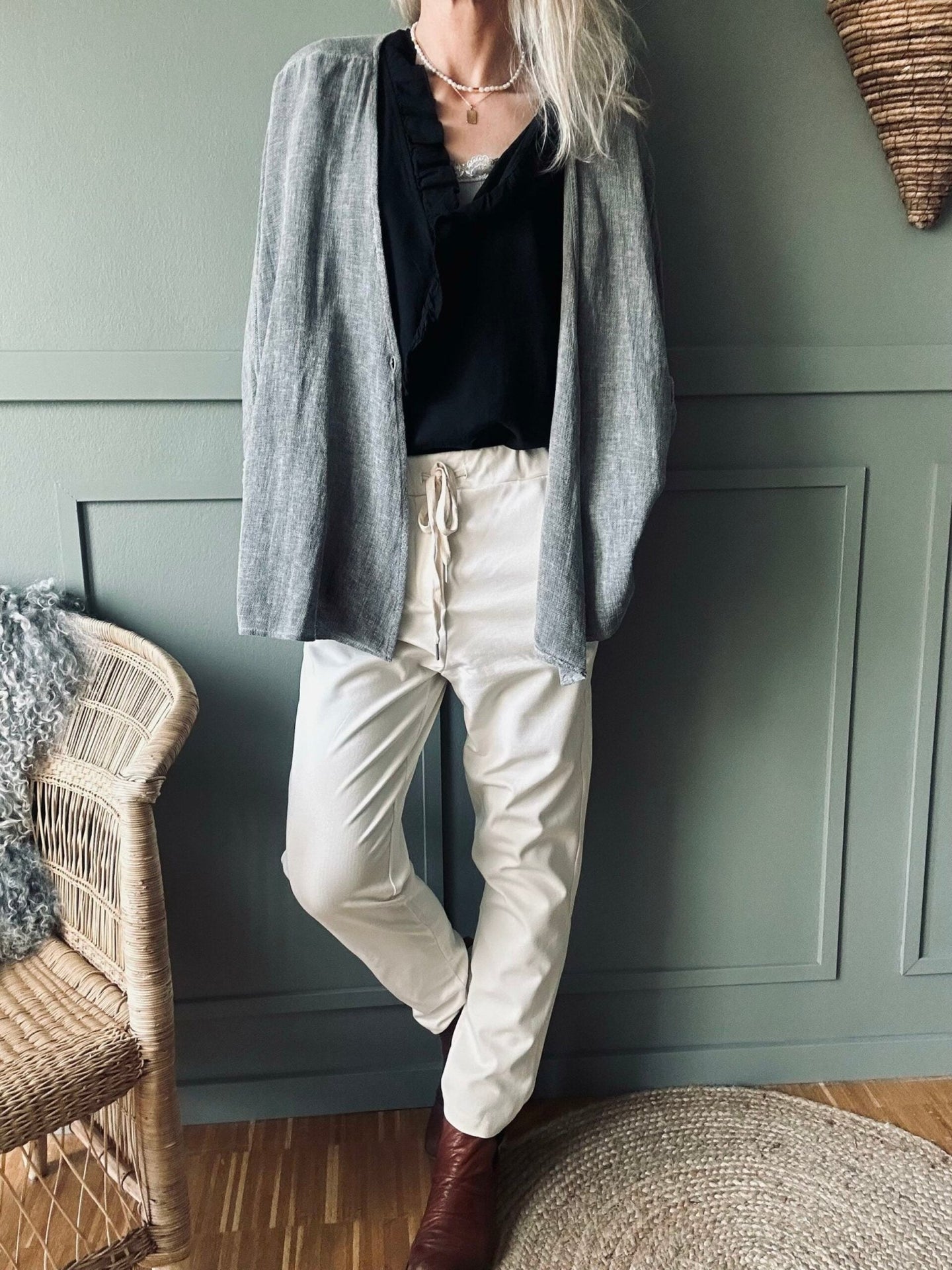 Bukser Luna Lys beige - VIAMAJA.DK