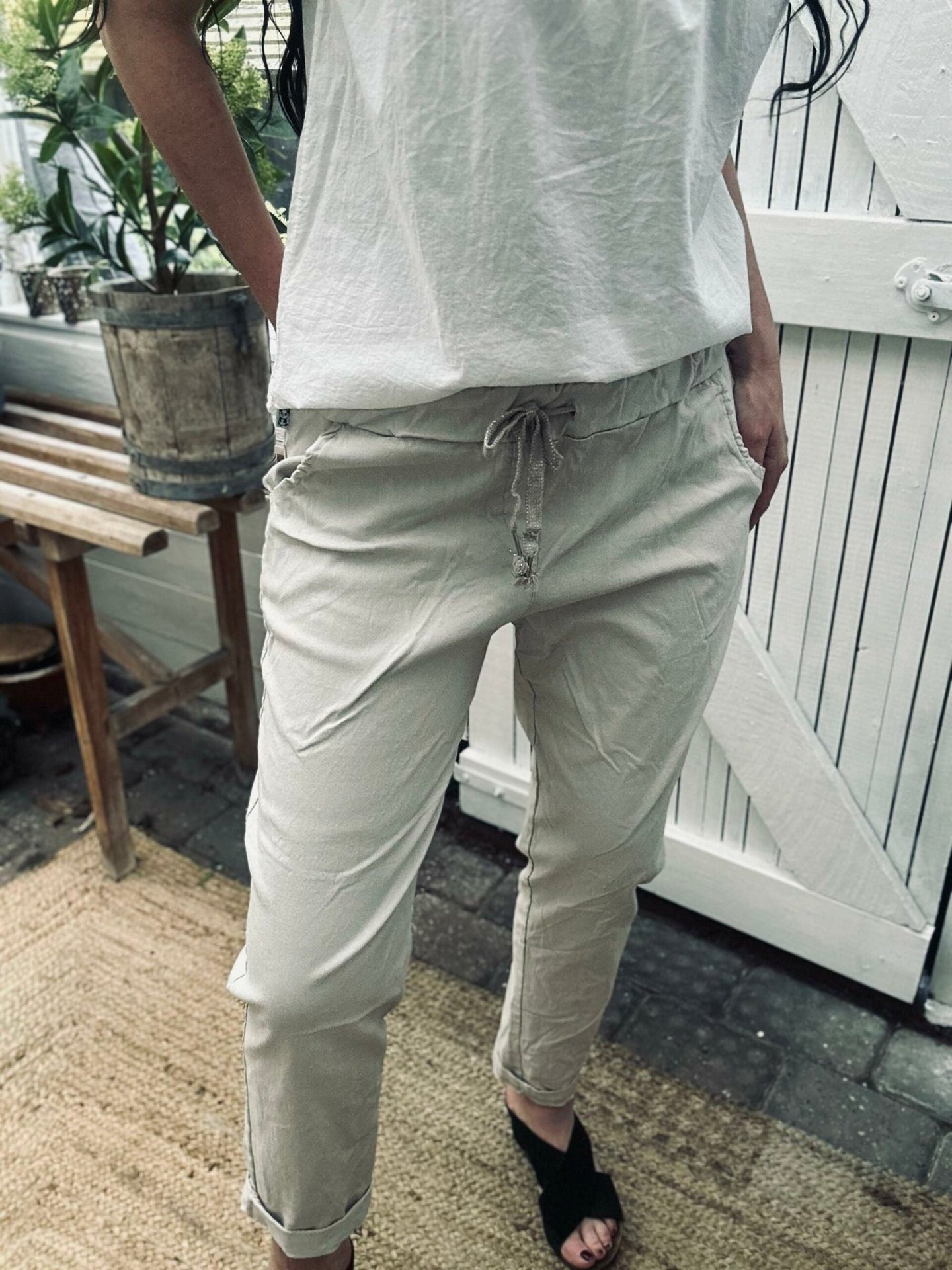 Bukser m. stretch - Beige plus onesize 40 - 48 - VIAMAJA.DK