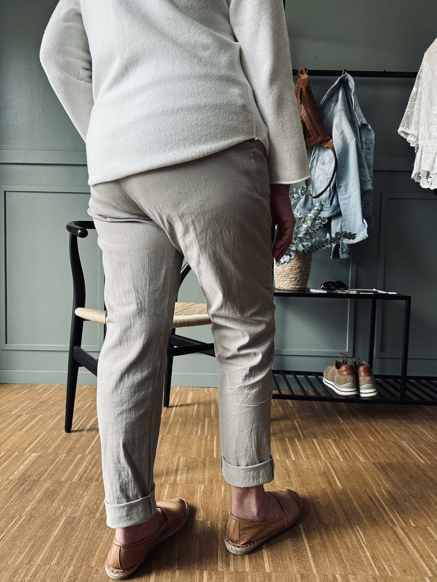 Bukser m. stretch – Kaki plus onesize 40 - 48 - VIAMAJA.DK