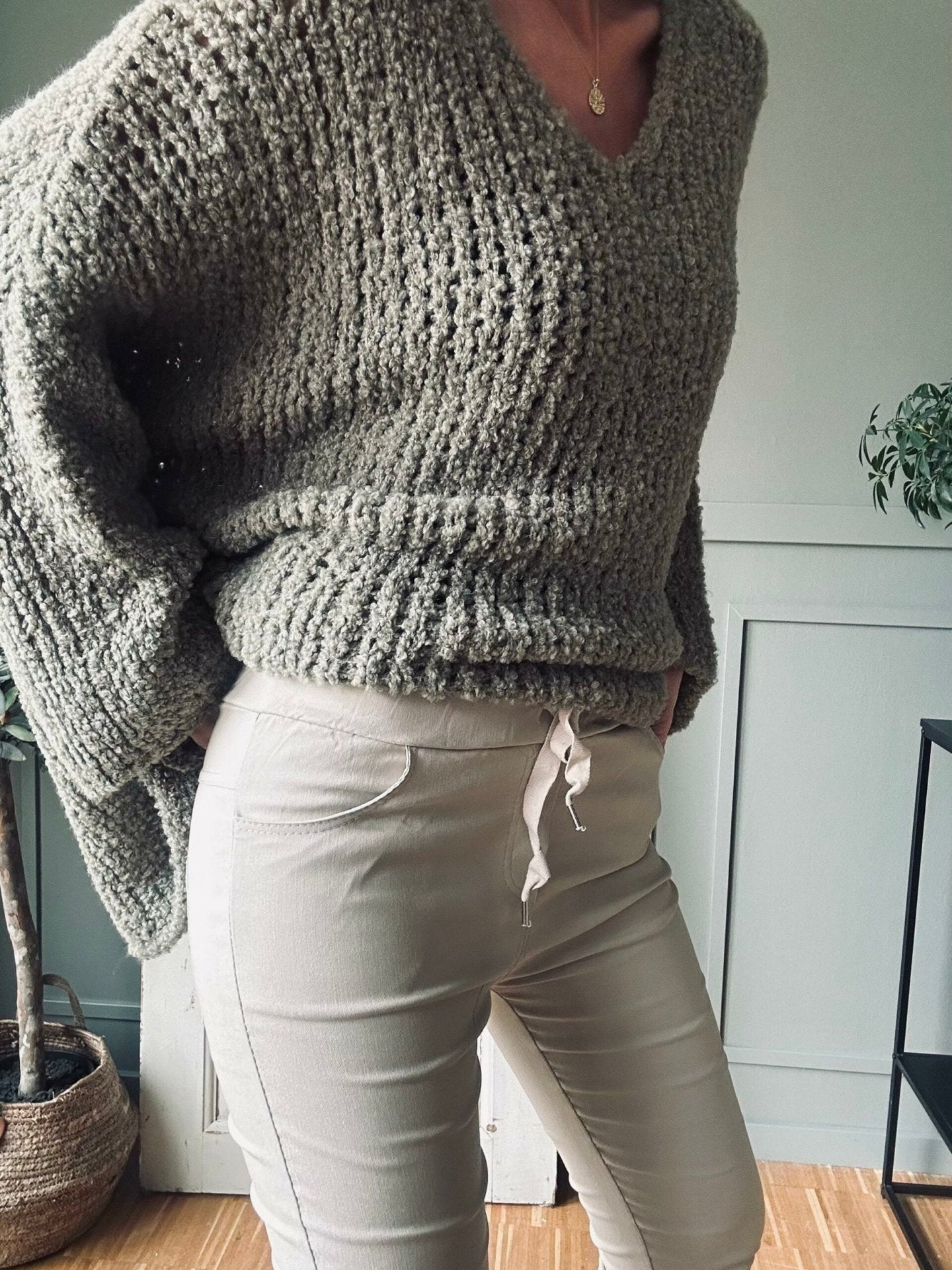 Bukser med stretch – Beige - VIAMAJA.DK